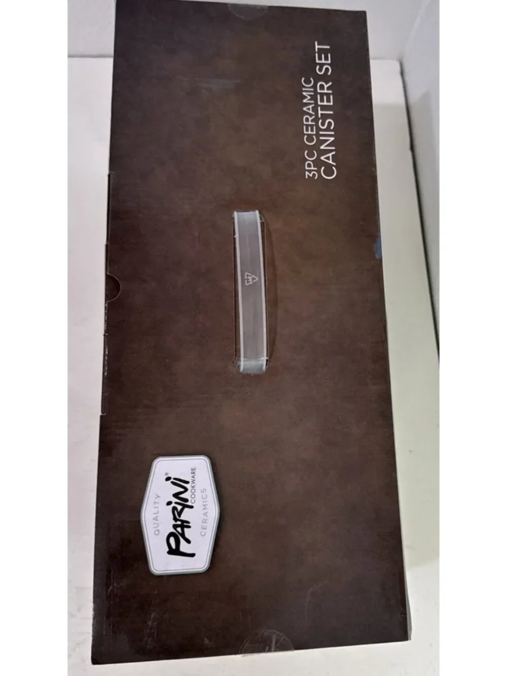 Parini Cookware 3 Piece Ceramic Canister Set Tea Sugar and Coffee, New In Box